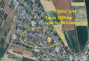 Chiscani zona Scolii Gimnaziale Teren 1205 mp cu 16,5m deschidere stradala