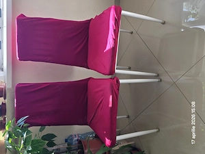 Set 4 scaune   tapitate cu huse detasabile