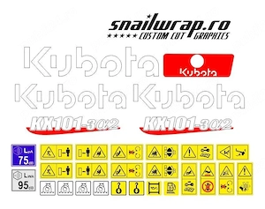 Stickere autocolante Hitachi Volvo Kubota Takeuchi Yanmar Terex GEHL - imagine 2