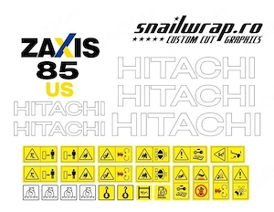 Stickere autocolante Hitachi Volvo Kubota Takeuchi Yanmar Terex GEHL - imagine 3