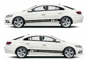 Stickere autocolante tuning dungi sport VW GOLF GTI - R LINE, Skoda VRS, VW POLO Passat CC R Line - imagine 4