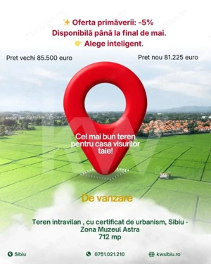 Teren intravilan , cu certificat de urbanism, Sibiu - Zona Muzeul Astra