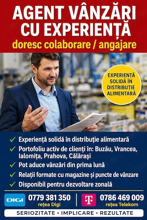 Agent Vânzări Distribuție Alimentară   portofoliu clienți existent