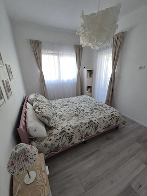 Pat dormitor 160 x 200 + saltea si somiera inclusa si protectie saltea