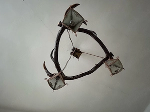 Set candelabru din coarne de cerb si 2 aplice