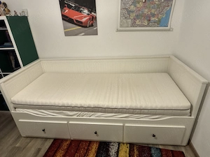 Divan extensibil IKEA HEMNES, 3 sertare, 2 saltele incluse