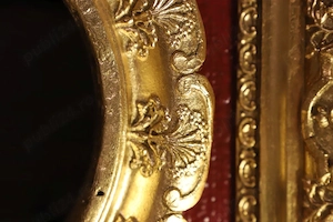 Cutie de lemn cu foita de aur pentru ceas perete - imagine 4