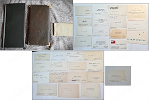 3 clasoare vechi pentru cărți de vizită + 31 de cărți de vizită românești și străine