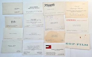 3 clasoare vechi pentru cărți de vizită + 31 de cărți de vizită românești și străine - imagine 4