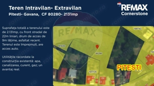 Teren de vânzare 2.131mp, Utilități branșate, Pitești– Găvana - imagine 2