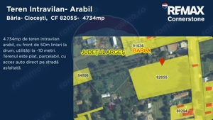 Teren intravilan 4.734 mp – Front 50 m, utilități la drum - imagine 2