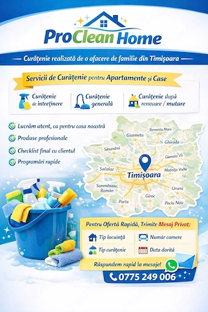     Curățenie locuințe și birouri în Timișoara și zona metropolitană