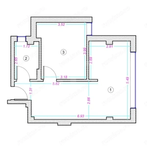 Apartament 2 camere, 44 mp, finisat, zona Donath
