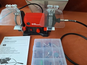 Polizor dublu pentru banc cu freza prelungitor flexibil si accesorii - imagine 3