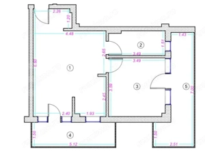 Apartament 2 camere, 44mp, finisat, zona Donath