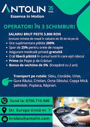 Operator productie - 3 schimburi