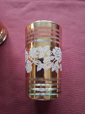 Set 6 pahare aurii de sticlă 