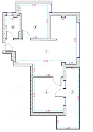 Apartament 3 camere, 63mp, finisat, zona Donath