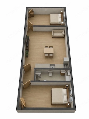 De vanzare casa 2 dormitoare un living baie 60mp plus teren in curte  - imagine 5