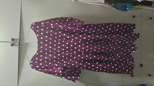 Rochia Lucia mauve cu buline albe - Idu Fashion - brand romanesc - imagine 3
