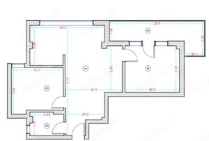 Apartament 3 camere, 63mp, finisat, zona Donath