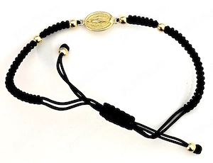 Bratara snur cu Feciara Maria din aur galben de 14k