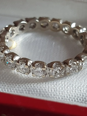 Verigheta extravaganta Eternity Memory aur alb18k diamante naturale 2ct