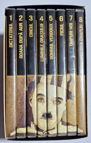 colecția completă cu 8 d-uri clasice cu marele charlie chaplin ediția dilema veche 2010 noi sigilate