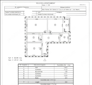 PF vând apartament cu 3 camere decomandat   Str. Gloriei, Roman la 10 min de Piața Smirodava