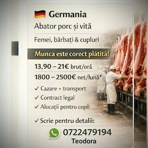 locuri de muncă  la abator- Germania 