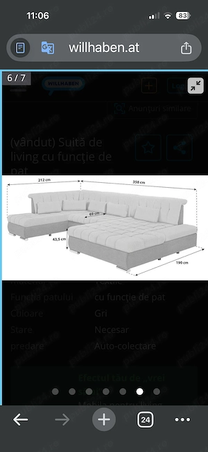 Vand coltar in forma de u foarte bine intretinut ca nou 