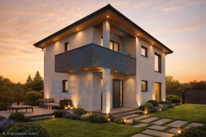 Casa-5 camere-P+1+P-147mp utili-600mp teren-Utilitati-Sanpetru - imagine 2