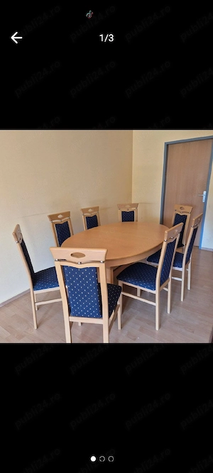 MASĂ Sufragerie Extensibilă Cu 8 SCAUNE 