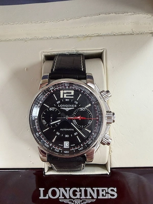 Ceas Longines - L3.666.4.56.2 Admiral Chronograph Black Strap