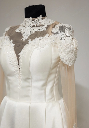 Rochie Mireasa S M din tafta  - imagine 4