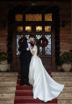 Rochie Mireasa S M din tafta  - imagine 2