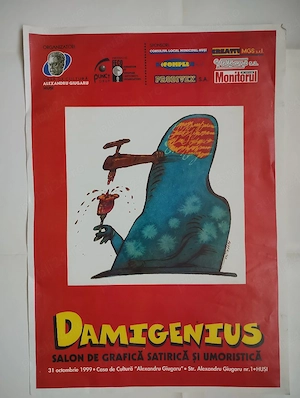 283. Poster afiș de caricatură, 42 cm x 30 cm