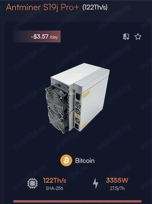Miner ASIC Bitmain Antminer S19J Pro+ 120Th
