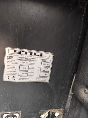 Stivuitor electric STILL FM 14   vânzare sau închiriere - imagine 4