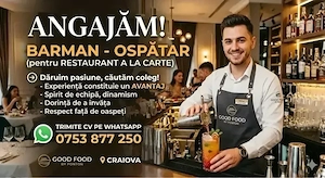 Angajam Barman-Ospatar pentru restaurant a la carte