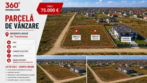 Teren 505mp Toate Utilitatile 2 parcele