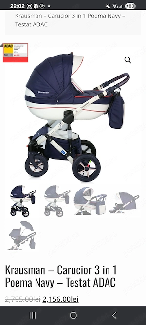 Vand carucior 3 in 1 Krausman