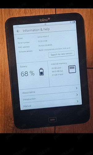 Ebook reader Tolino Vision 2 5000 cărți,  - imagine 2