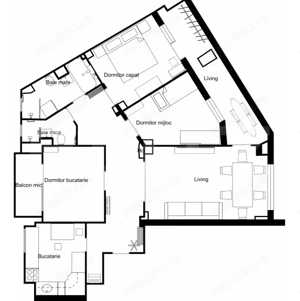 Apartament 4 camere, 2 băi- zona Turist