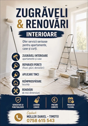 ZUGRAV | Zugrăveli Interioare   Reparații Pereți   Întreținere Gazon