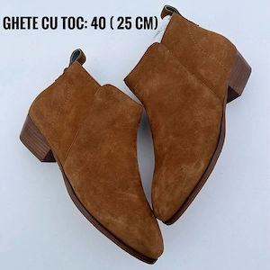 Ghete Dama Elegante Piele maro cu toc