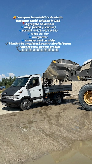 Transport piatra,nisip,sort