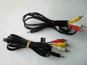 Cablu audio stereo   video, cu mufa jack tata 3.5 mm intr-o parte iar in cealalta mufe RCA tata