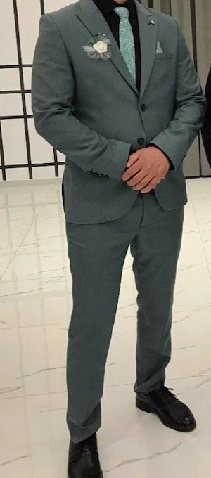 Costum barbati turcoaz