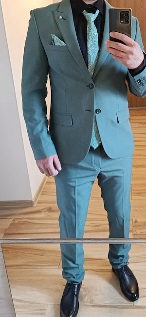 Costum barbati turcoaz